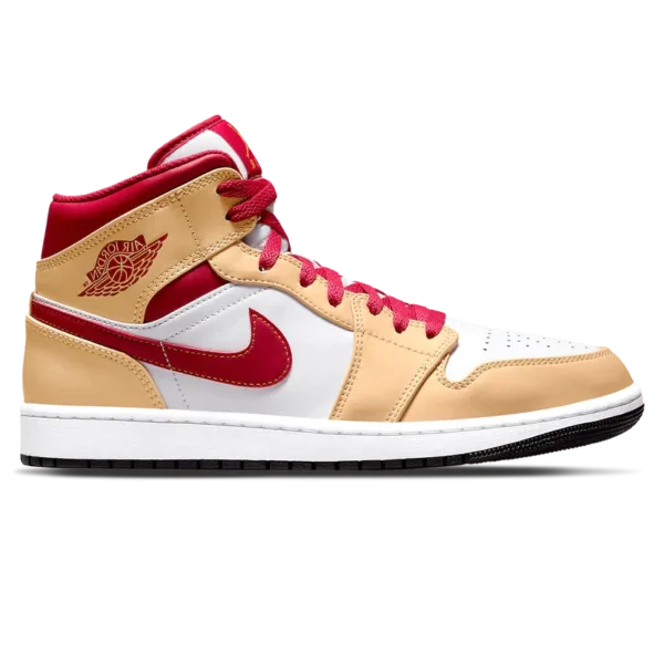 Air Jordan 1 Mid 'Light Curry Cardinal Red'