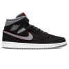 Air Jordan 1 Mid 'Black Particle Grey Gym Red