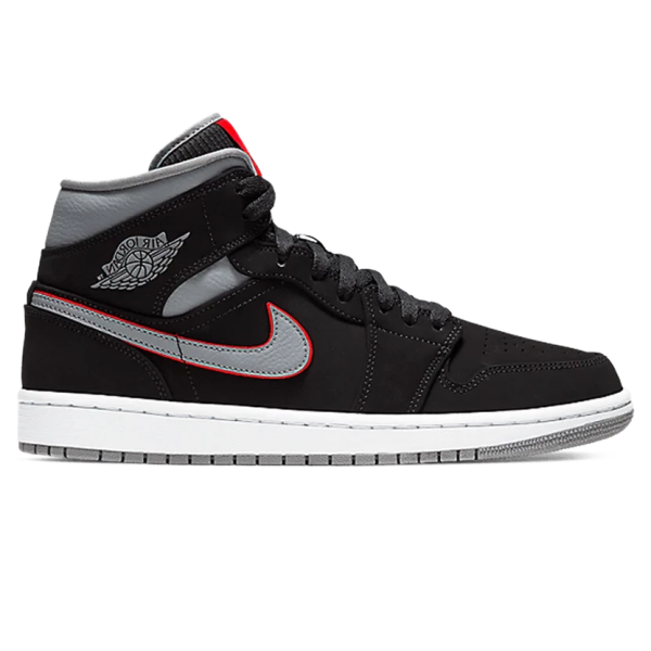 Air Jordan 1 Mid 'Black Particle Grey Gym Red