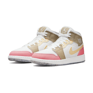 Air Jordan 1 Mid GS 'Pink Tan'