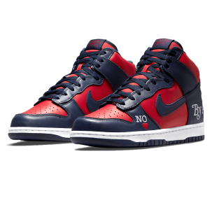 SUPREME X NIKE DUNK HIGH SB 'BY ANY MEANS - RED NAVY'